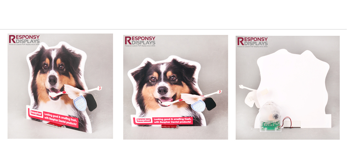 定制狗形PVC和PETG太阳能儿童牙刷展示架 工厂直销